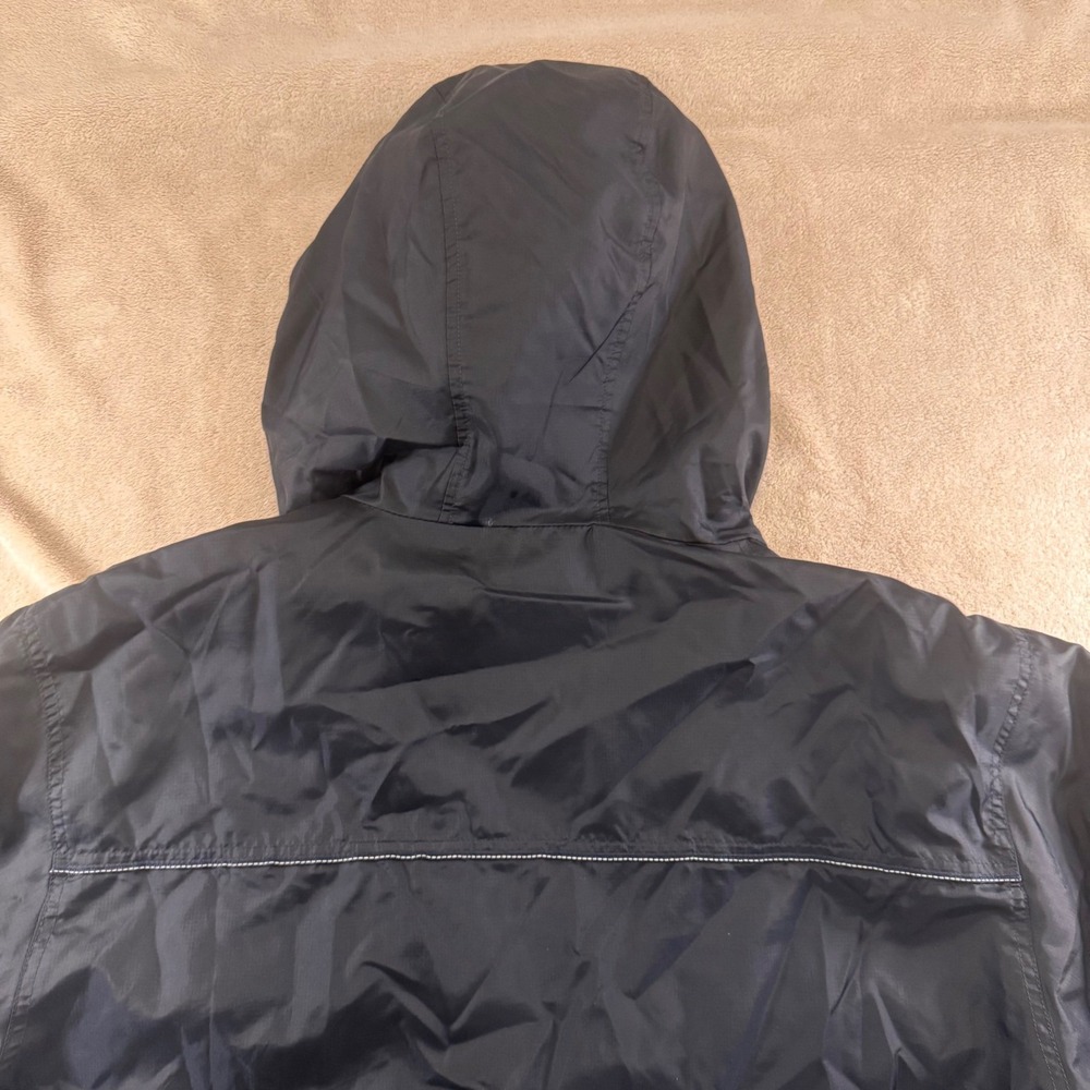 Vintage Eddie Bauer Black Hooded Windbreaker 90's Jacket Coat Outdoor Sz XL Tall - Picture 12 of 13